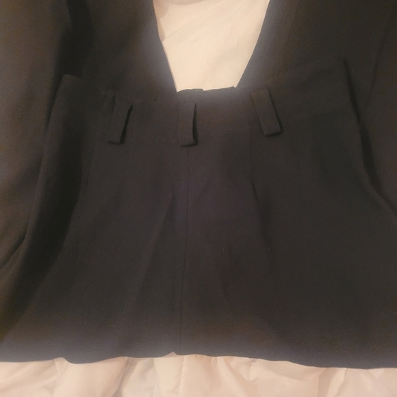Kenar Petites Vintage 90's Black Vegan Silk Pleated Trousers Sz.10 - Picture 3 of 4